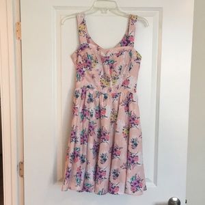 LC Lauren Conrad pink floral tie back dress
